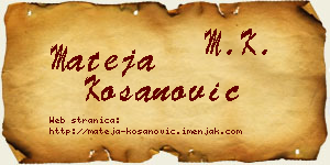 Mateja Kosanović vizit kartica